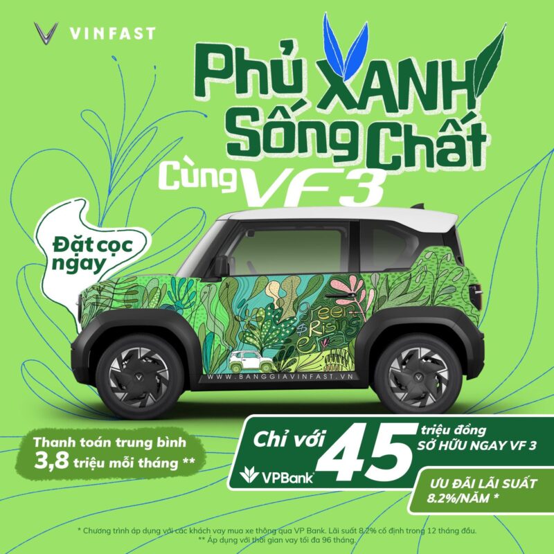 Phủ Xanh sống chất cùng VF3 VP bank 2025